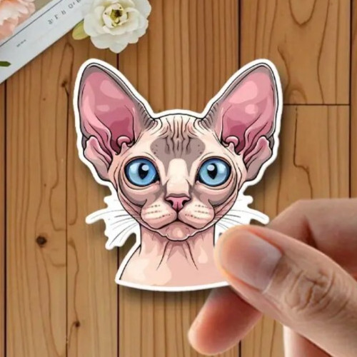 Cute sphynx cat decal - cat, sticker