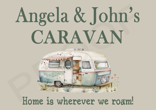 Personalised caravan metal - personalised,