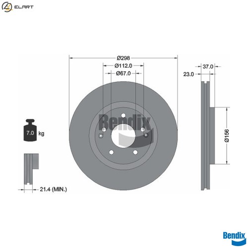 Brake disc bds2262 - bds2262, for