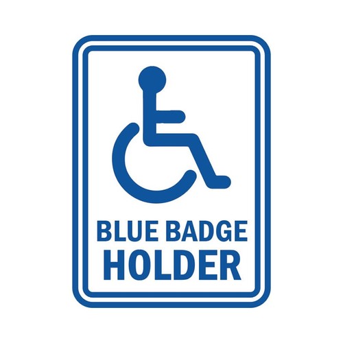 Blue badge holder self - badge,