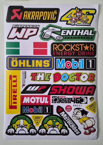 Motorbike sticker sheet - sticker, a4